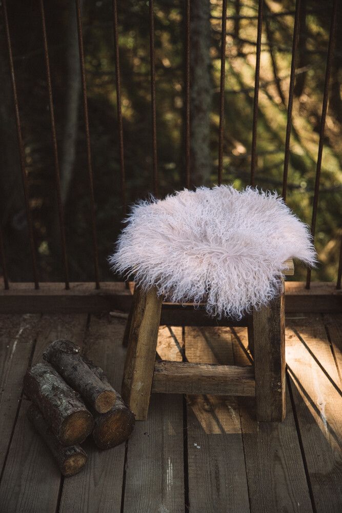 Seat Cover | Long Wool | D34 cm Arctic Sunrise