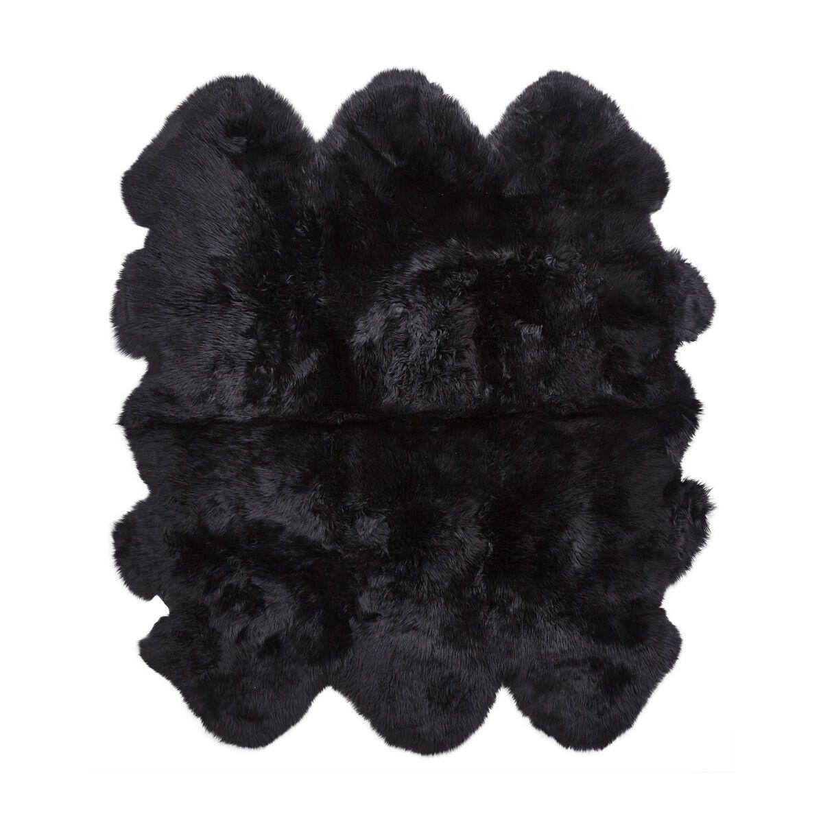 Premium | New Zealand Sheepskin | Long Wool | Rug 180x162 cm Black