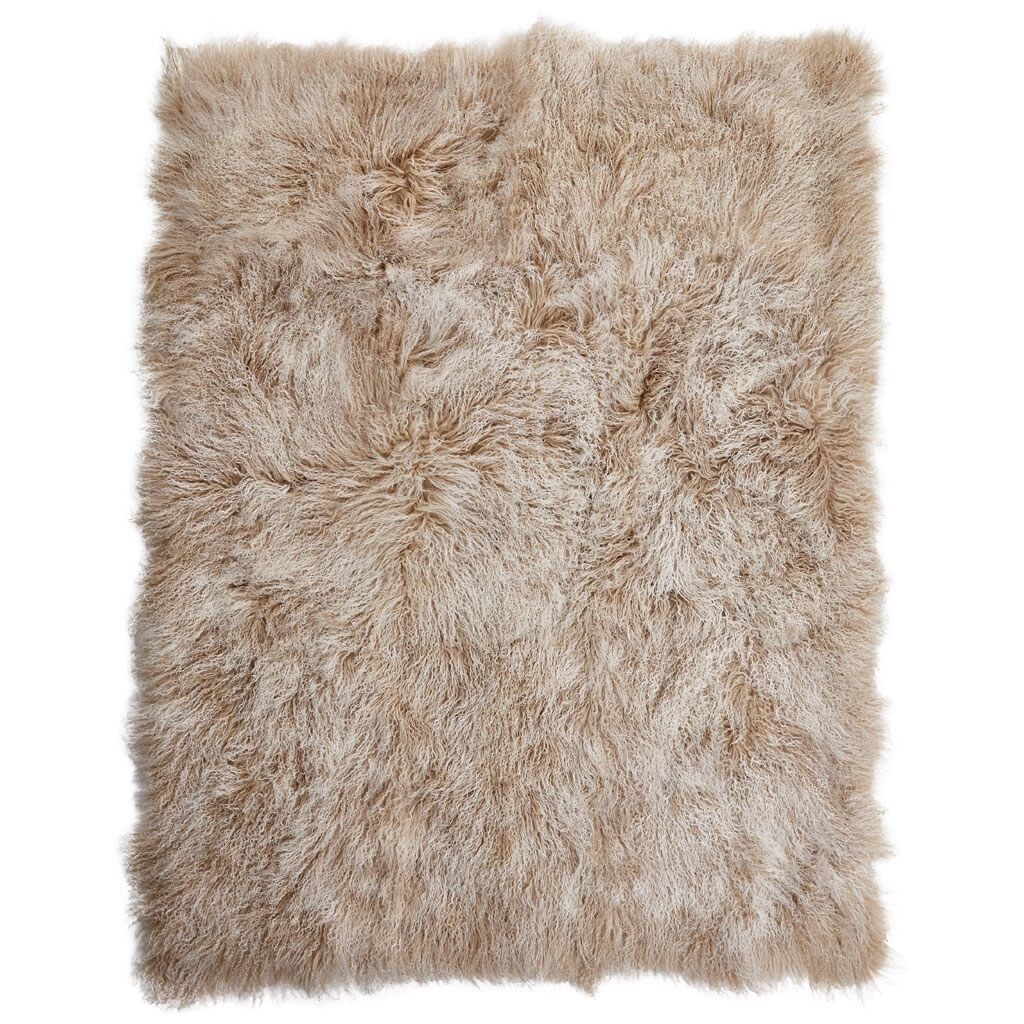Throw of Curly Sheepskin | 140x180 cm Arctic Sunrise
