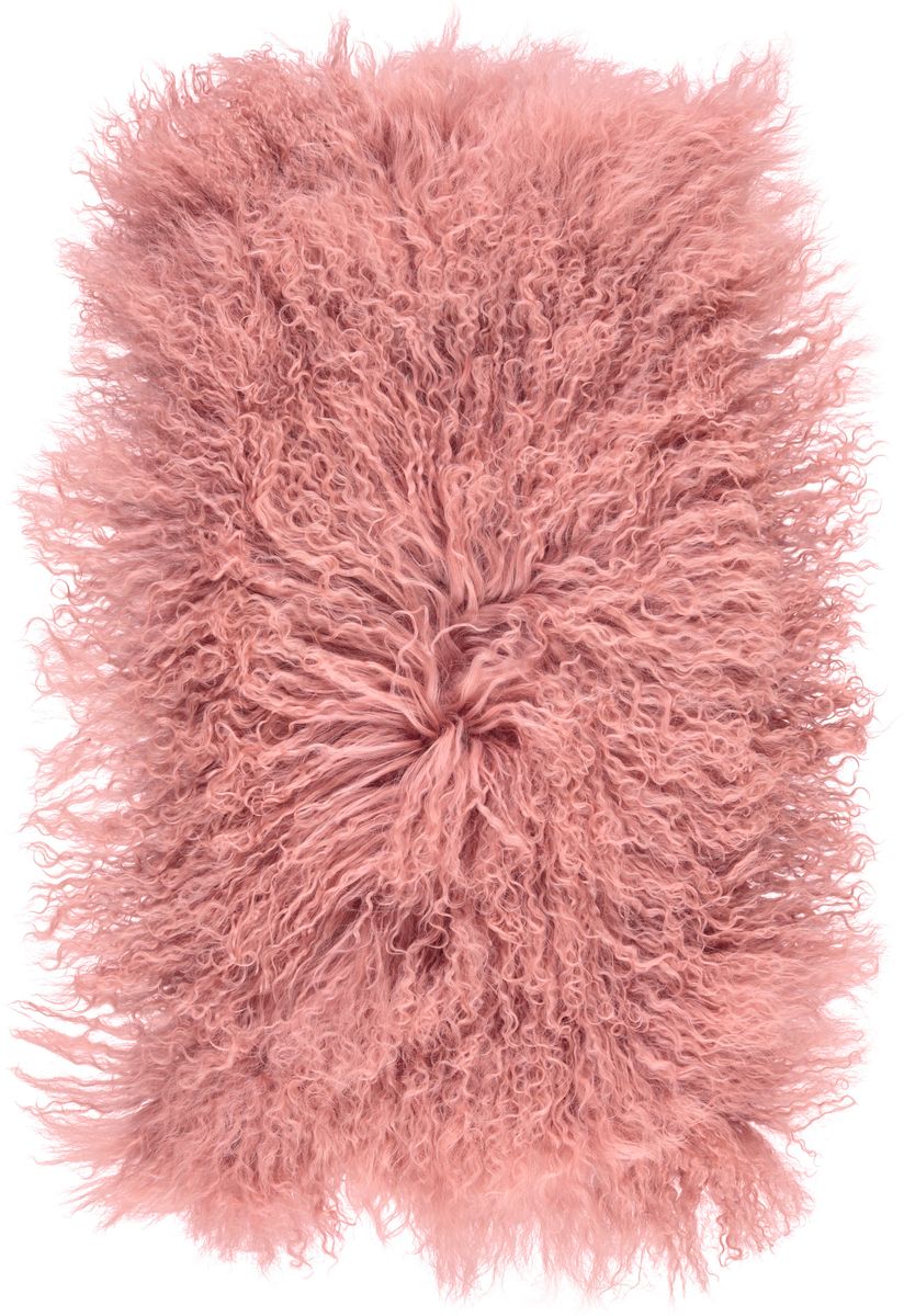 Mongolian Curly Cushion | 28x56 cm Old Rose