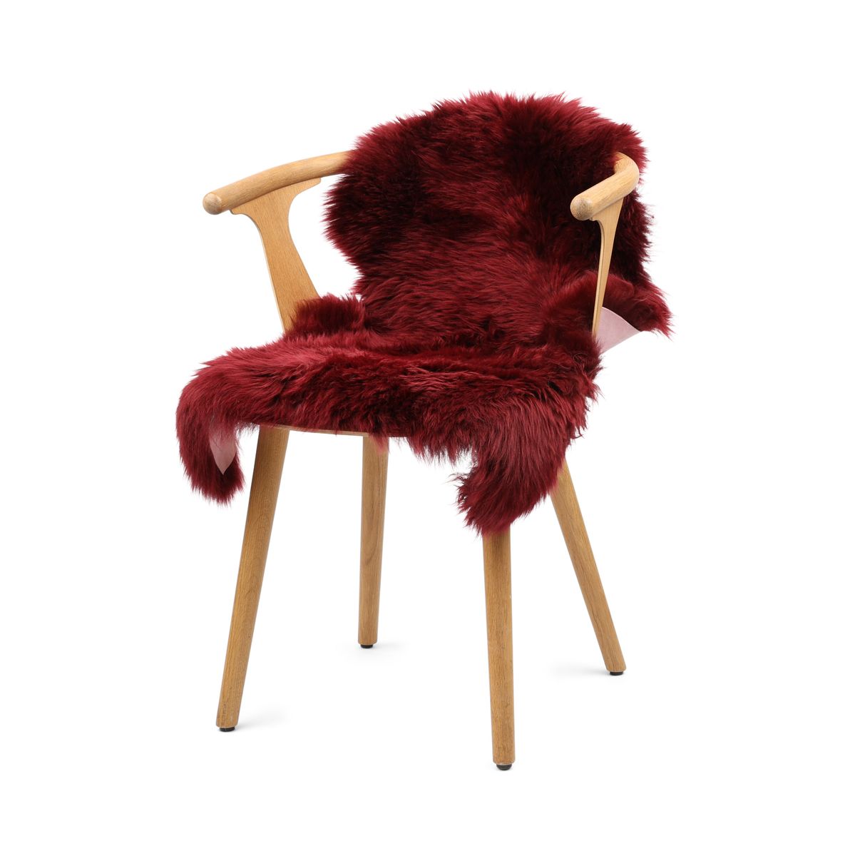 Premium | New Zealand Sheepskin | Long Wool | 90 cm Burgundy