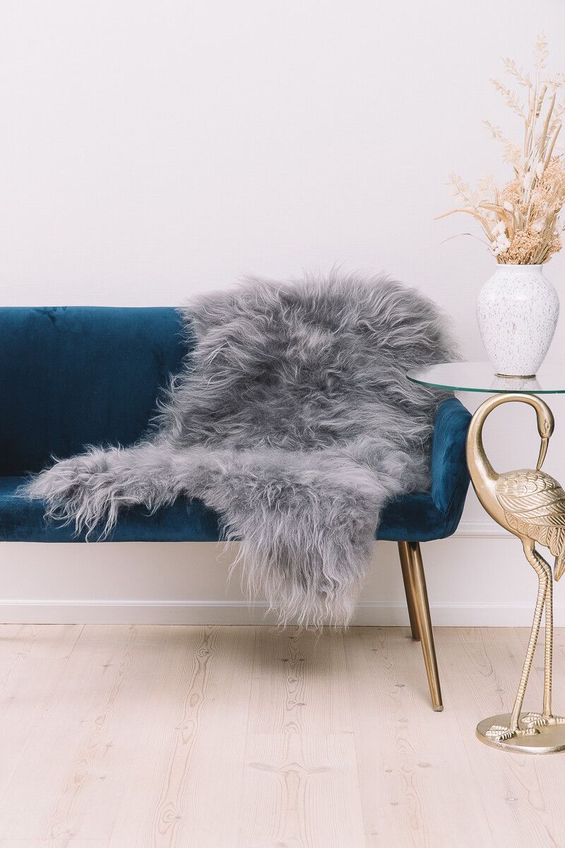 Icelandic Sheepskin | Long Wool | 90 cm Grey Brisa