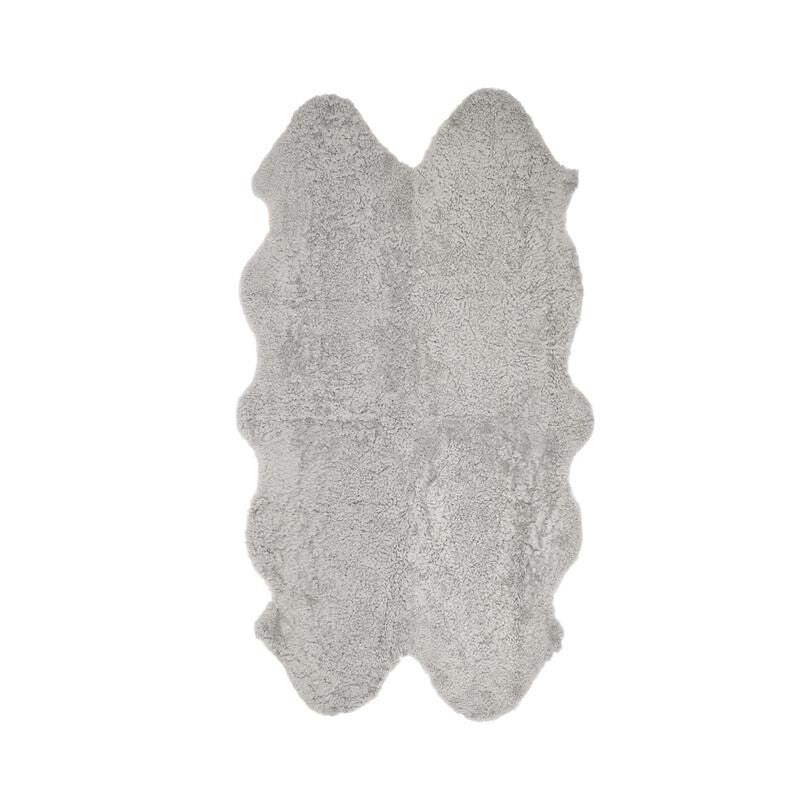 Quadruple Sheepskin Rug | New Zealand | Short Wool Curly | 170x110 cm Grey