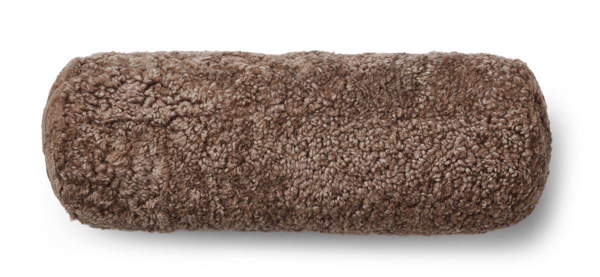 Bolster Cushion | Short Wool Sheepskin | D20xL52 cm Taupe