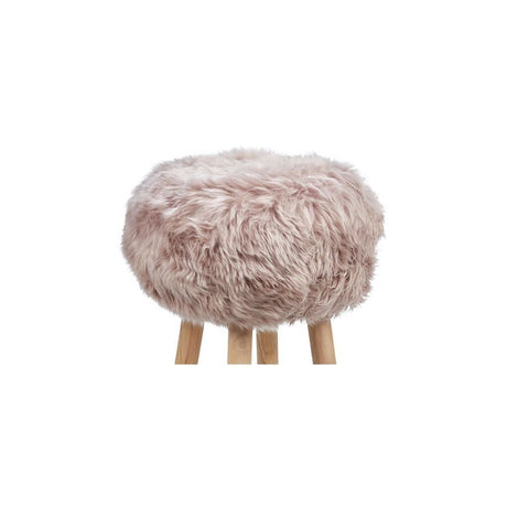 Long Wool Stool Cover | Ø35xH17 cm Dove