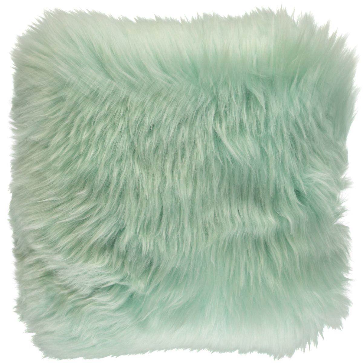 Long Wool Sheepskin Cushion | 35x35 cm Mint