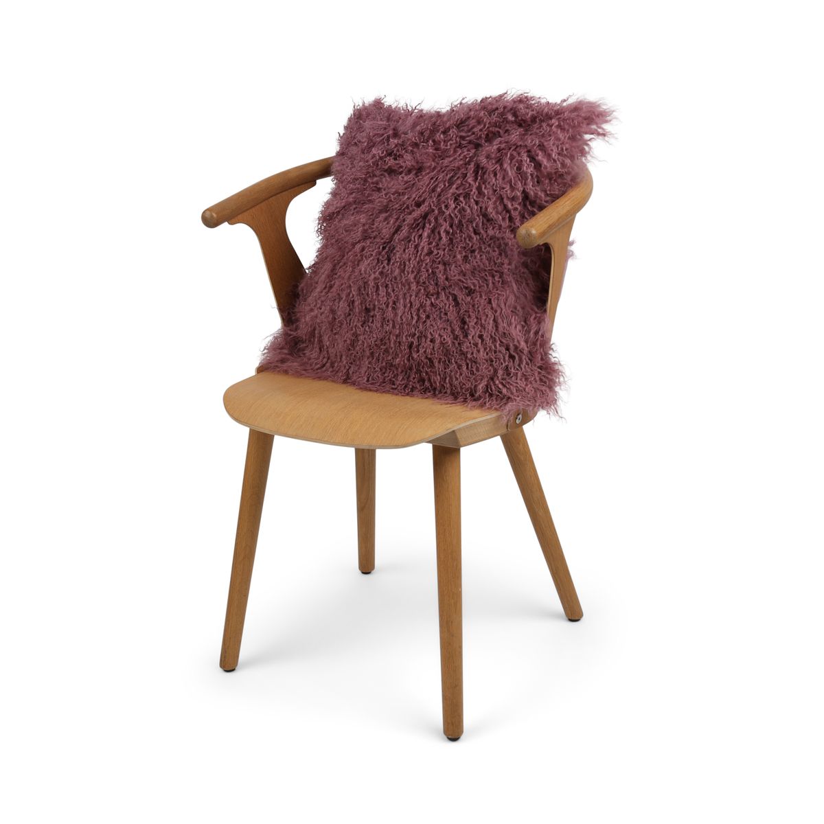 Sheepskin Cushion | Mongolian | 50x50 cm Grape Purple