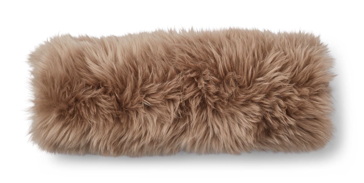 Sheepskin Bolster Cushion | D20xL52 cm Taupe/Taupe