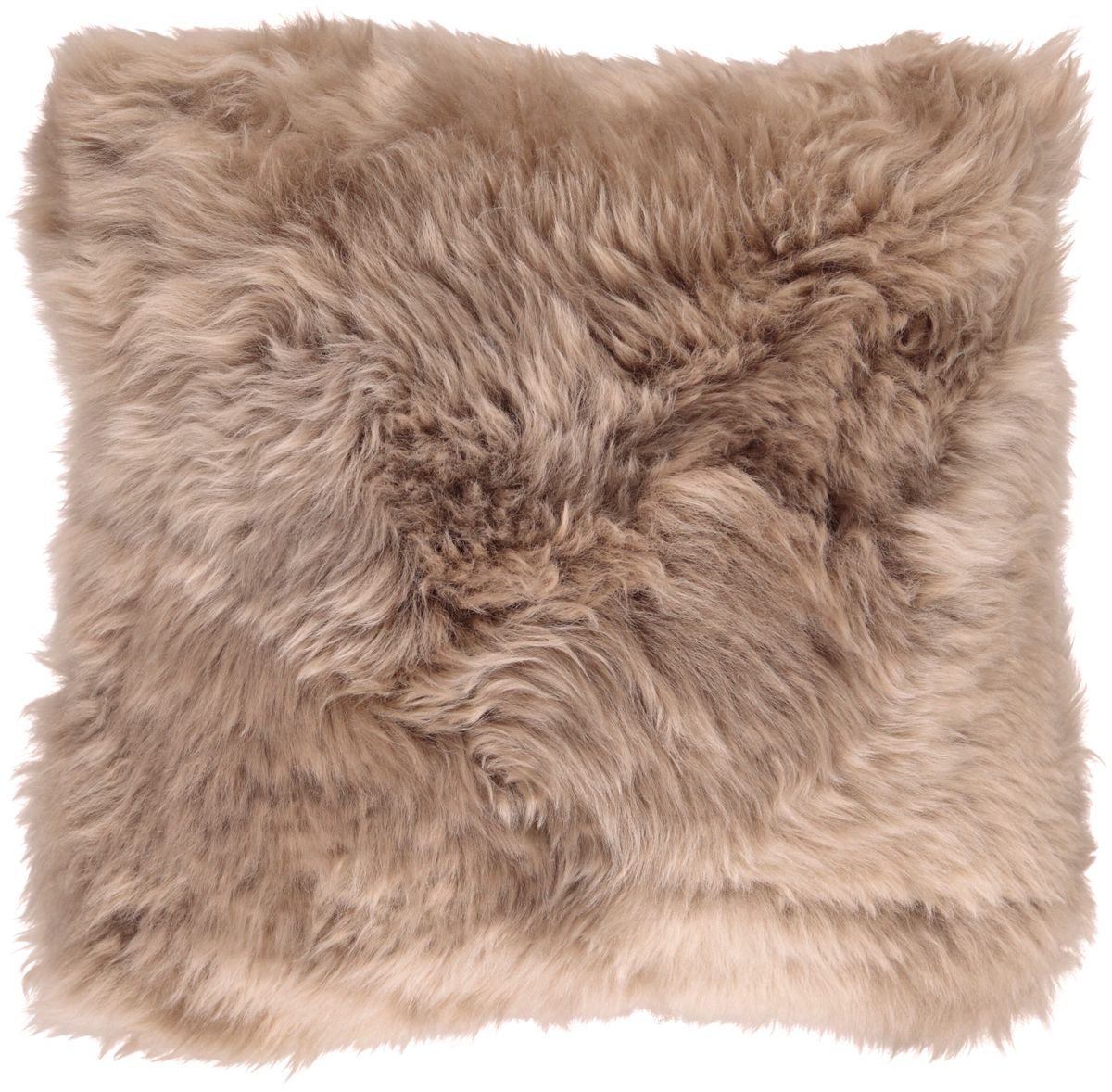 Long Wool Sheepskin Cushion | 35x35 cm Taupe