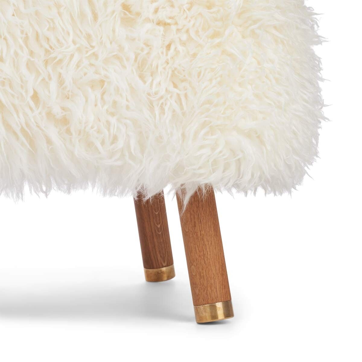 Emil Foot Rest | Long Wool Snow White