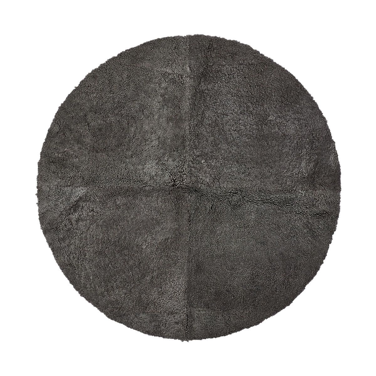 Long Wool Sheepskin Design Rug | Ø140 cm Graphite
