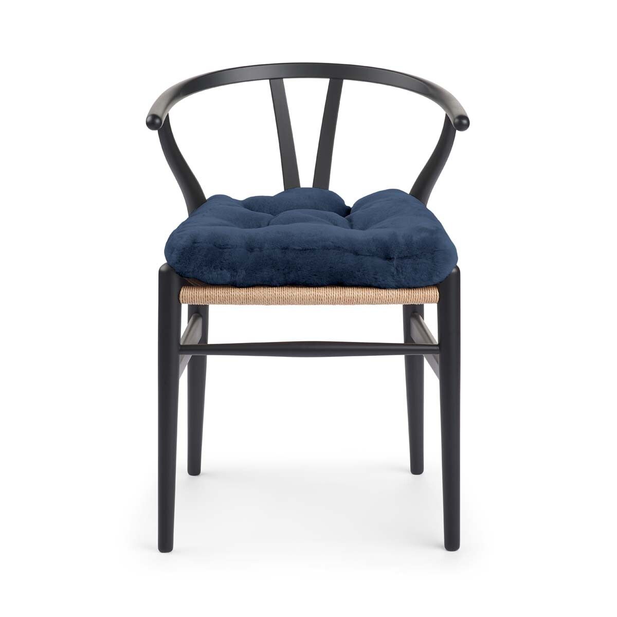 Moccasin Seat Cover | Calfleather backing Navy Blue