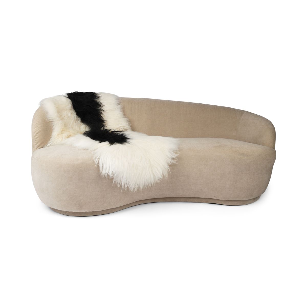 Icelandic Double Sheepskin | Natural Colors | Long Wool | 160 cm Spotted (White with Black Spots)
