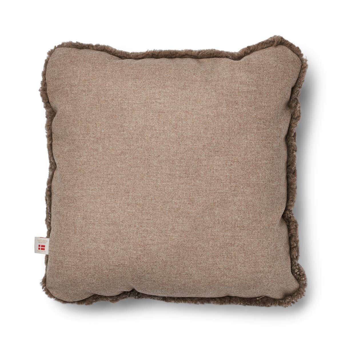 Short Wool Sheepskin Cushion | Two-sided |52x52 cm | 34x52 cm Beige/Taupe