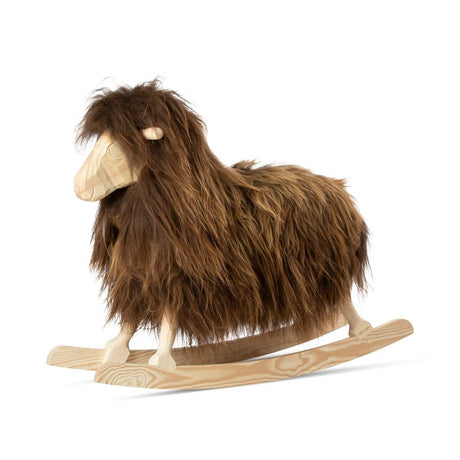 Rocking Sheep | Icelandic Long Wool | L85xW25xH60 cm | Large Rusty Brown