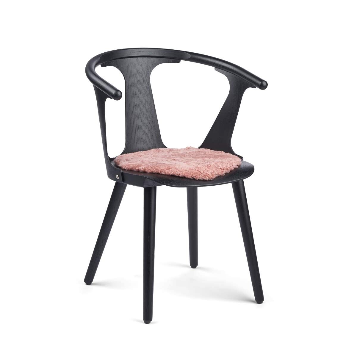 Short Wool Sheepskin Seat Cover | Ø38 cm Coral Rose