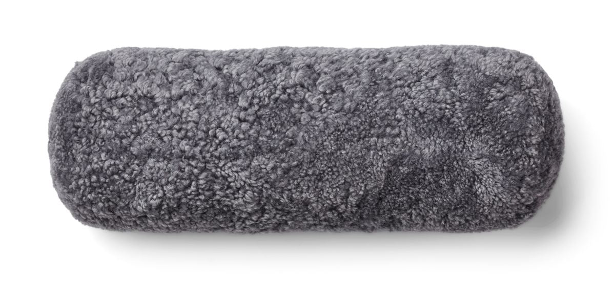 Bolster Cushion | Short Wool Sheepskin | D20xL52 cm Light Grey