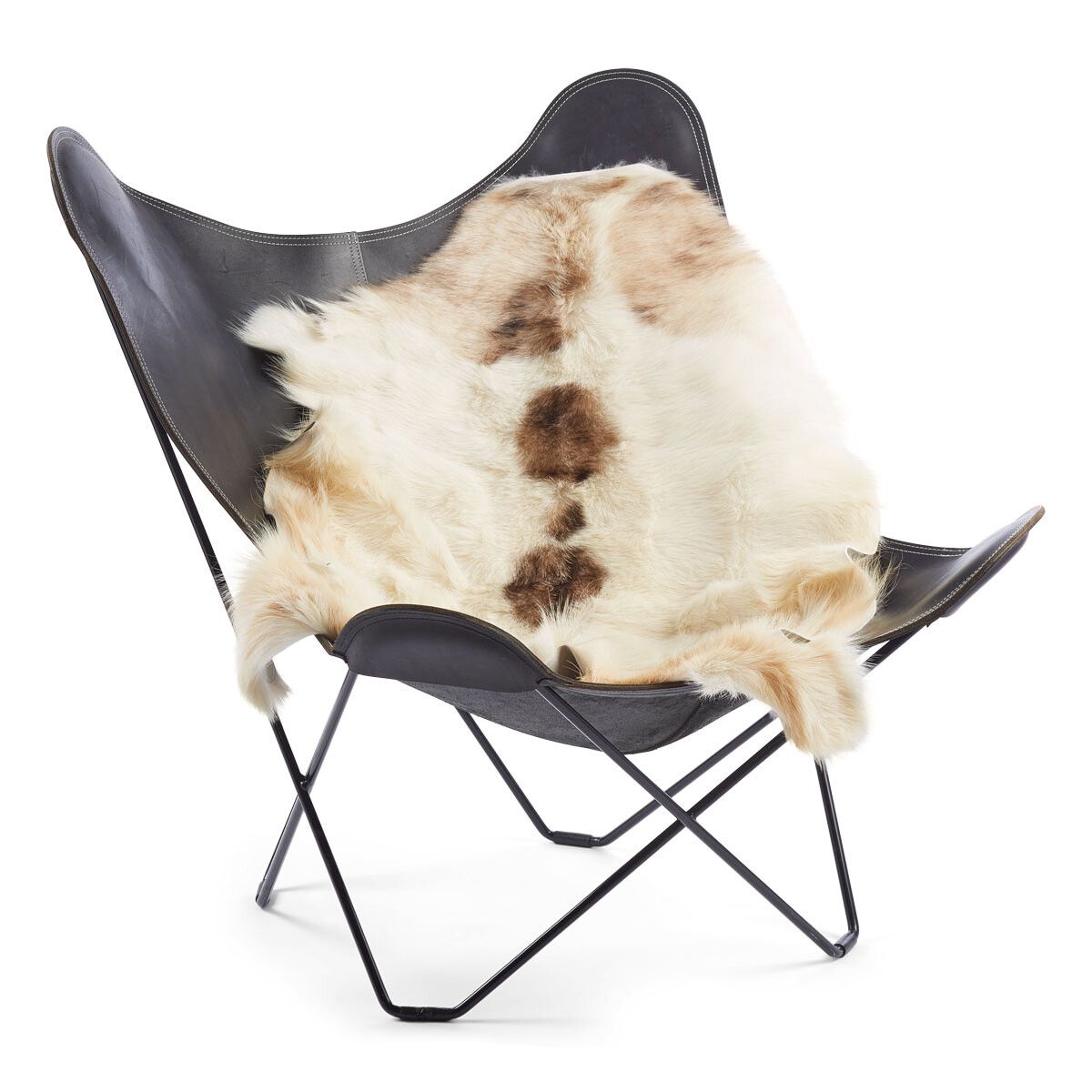 Premium Goat Skin | Short Wool Brown/White