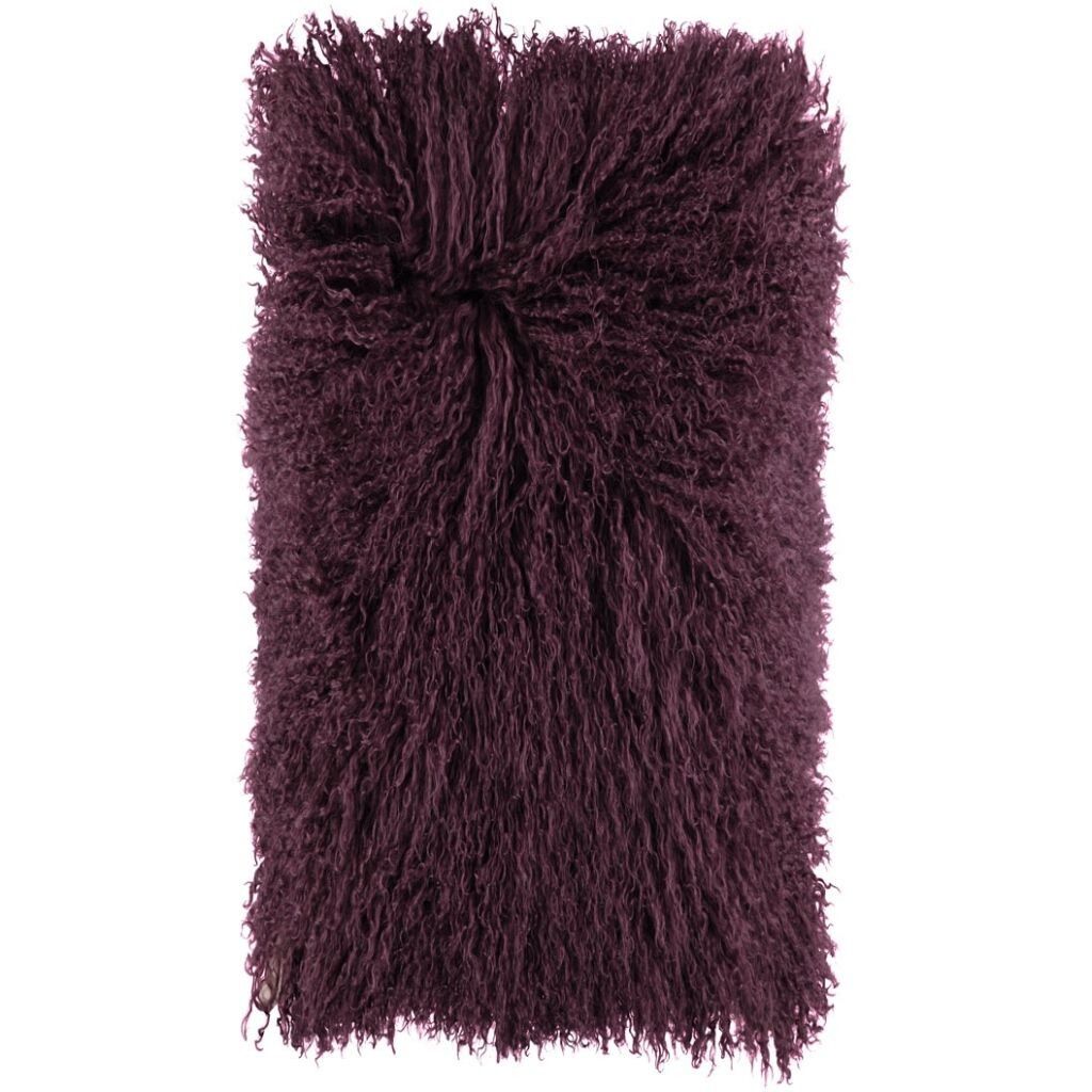 Mongolian Curly Cushion | 28x56 cm Aubergine