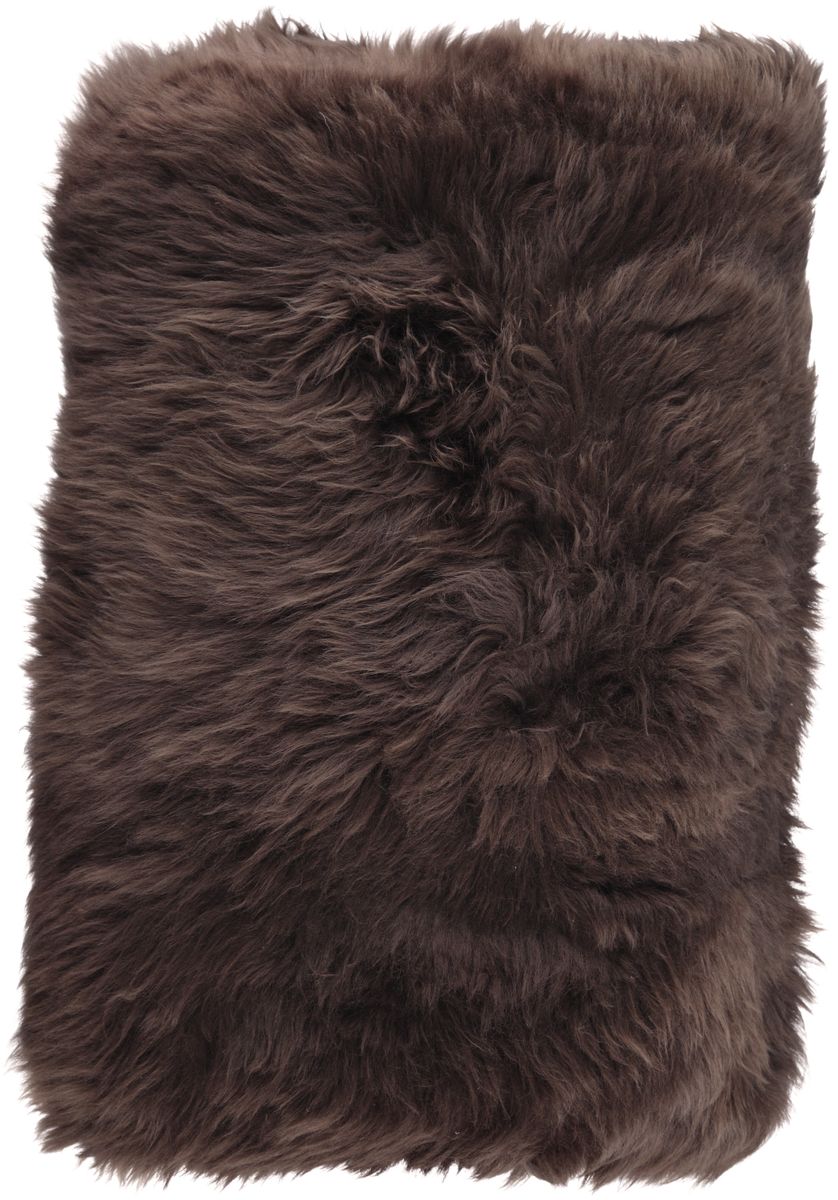 Long Wool Sheepskin Cushion | 40x60 cm Chocolate