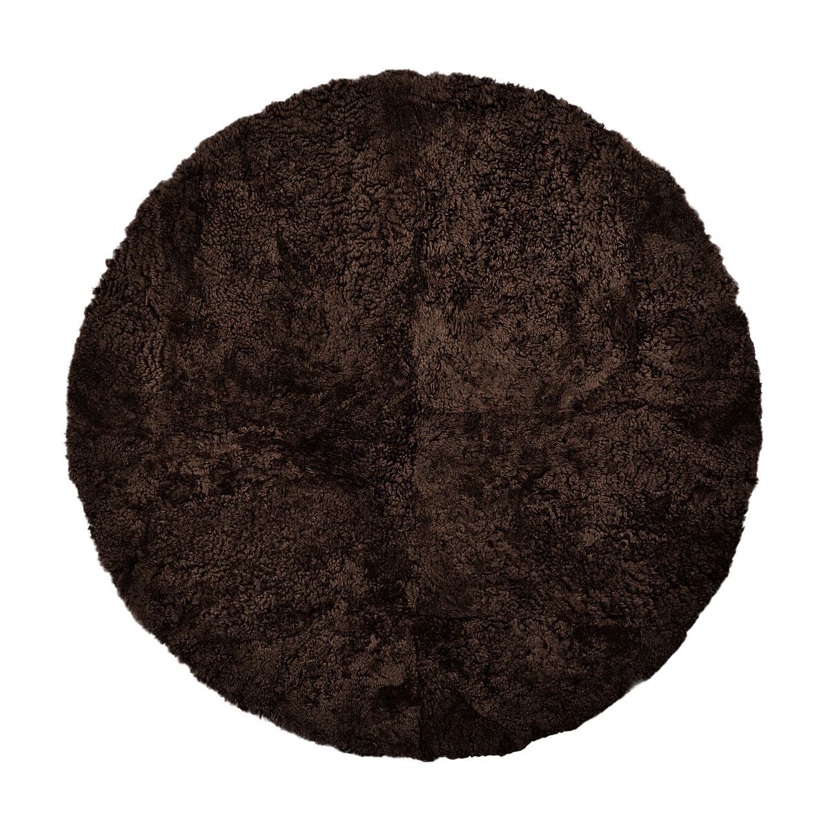 Short Wool Curly Sheepskin Design Rug | D140 cm Cappuccino
