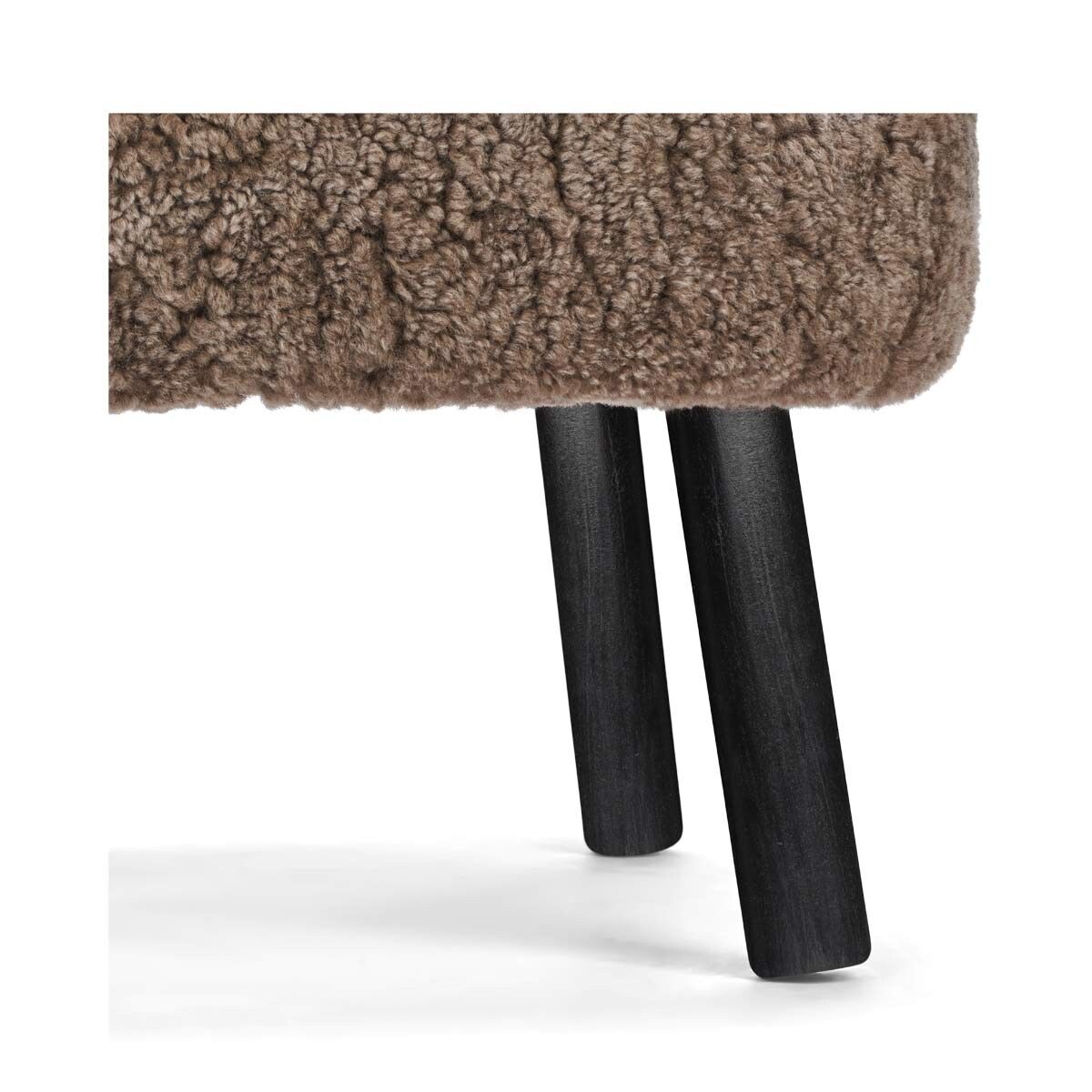 Emil Foot Rest | Short Wool Taupe