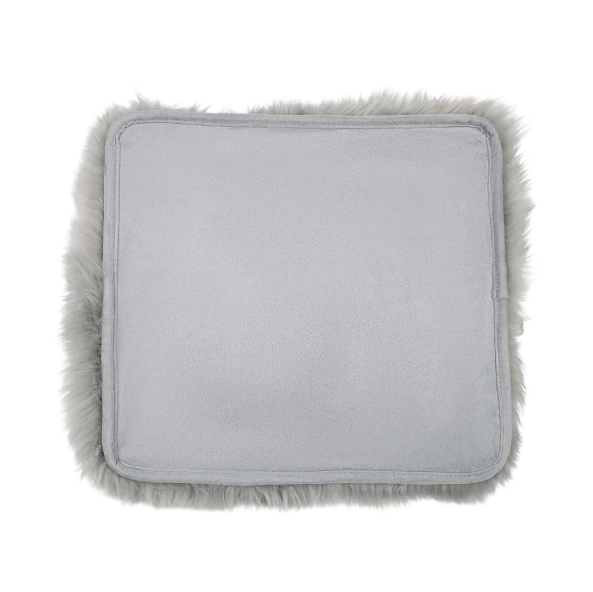 Seat Cover | With Backing | Long Wool | New Zealand | 40x40 cm Light Grey