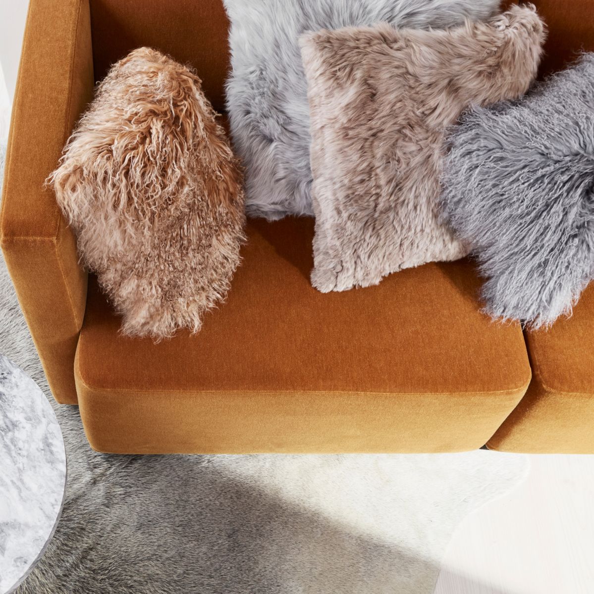 Curly Sheepskin Cushion | Doublesided | 56x56 cm | 40x40 cm Black