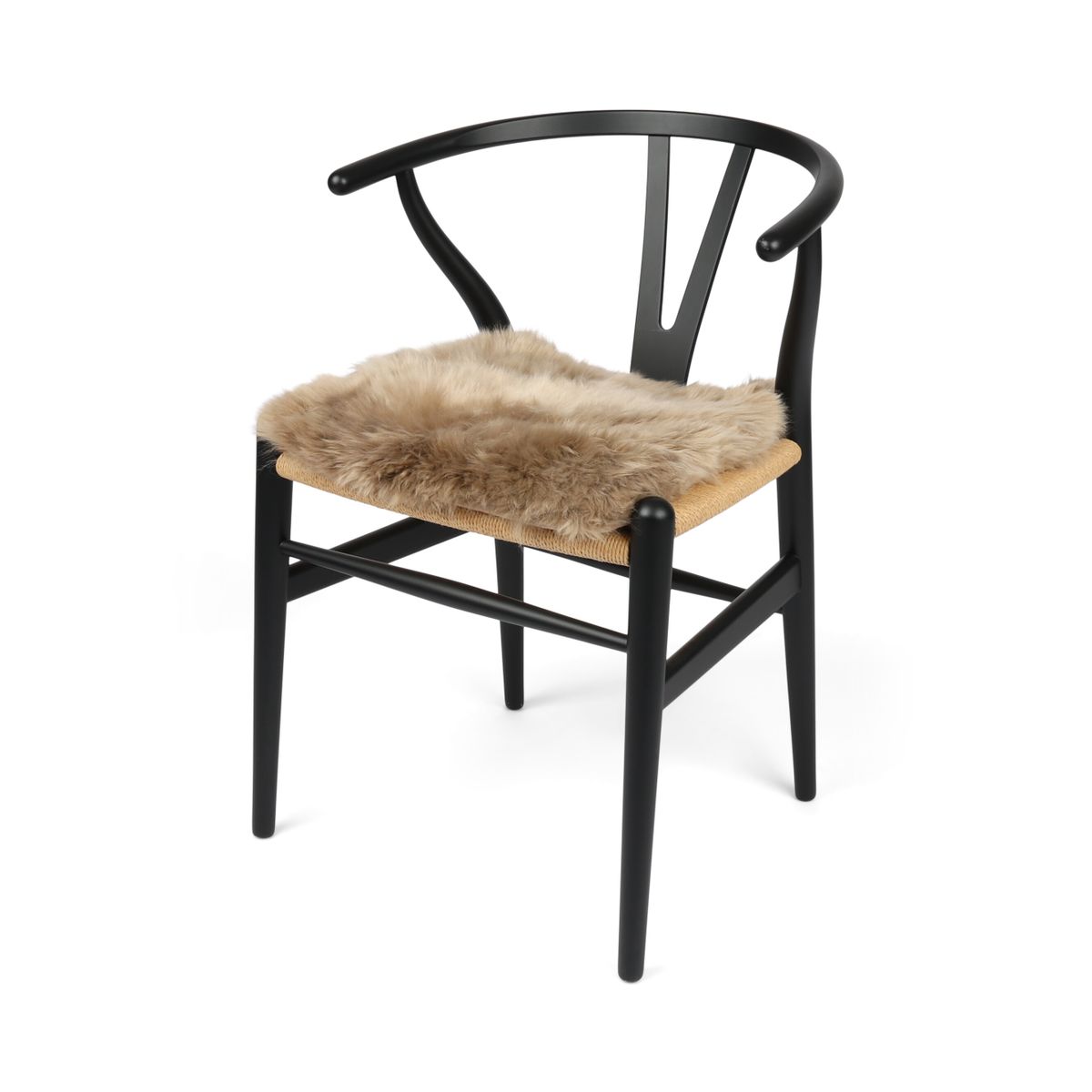 Seat Cover | With Backing | Long Wool | New Zealand | 40x40 cm Taupe