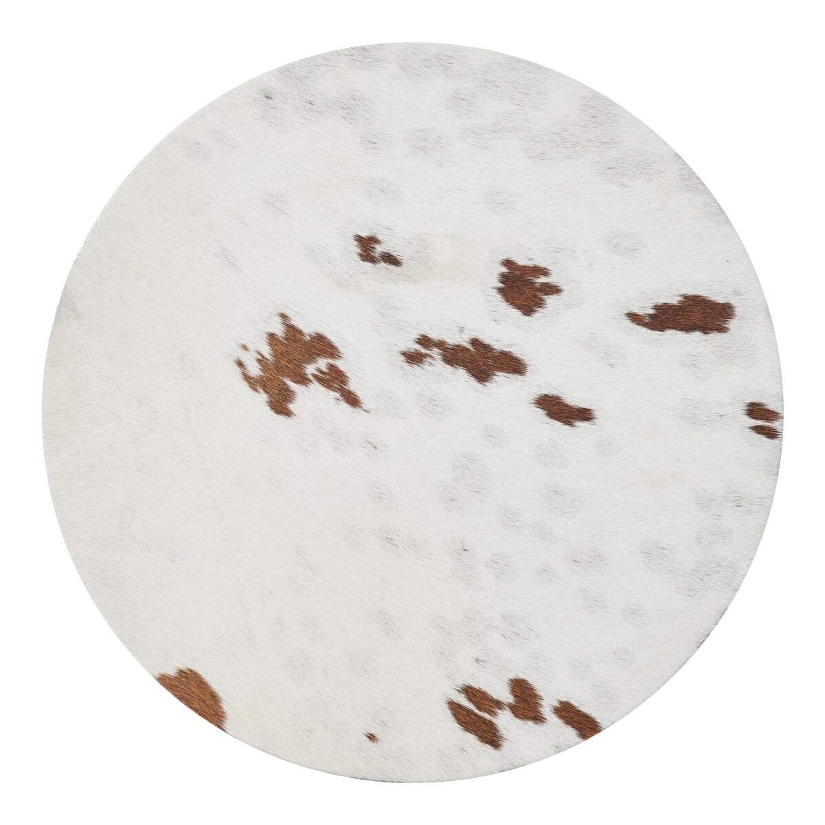 Cow Hide Seat Cover | Ø37 cm Salt/Pepper/Brown/White