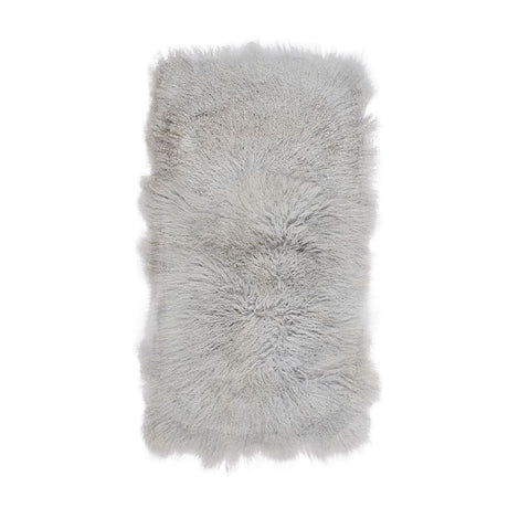 Plaid of Curly Sheepskin | 60x120 cm Light Grey