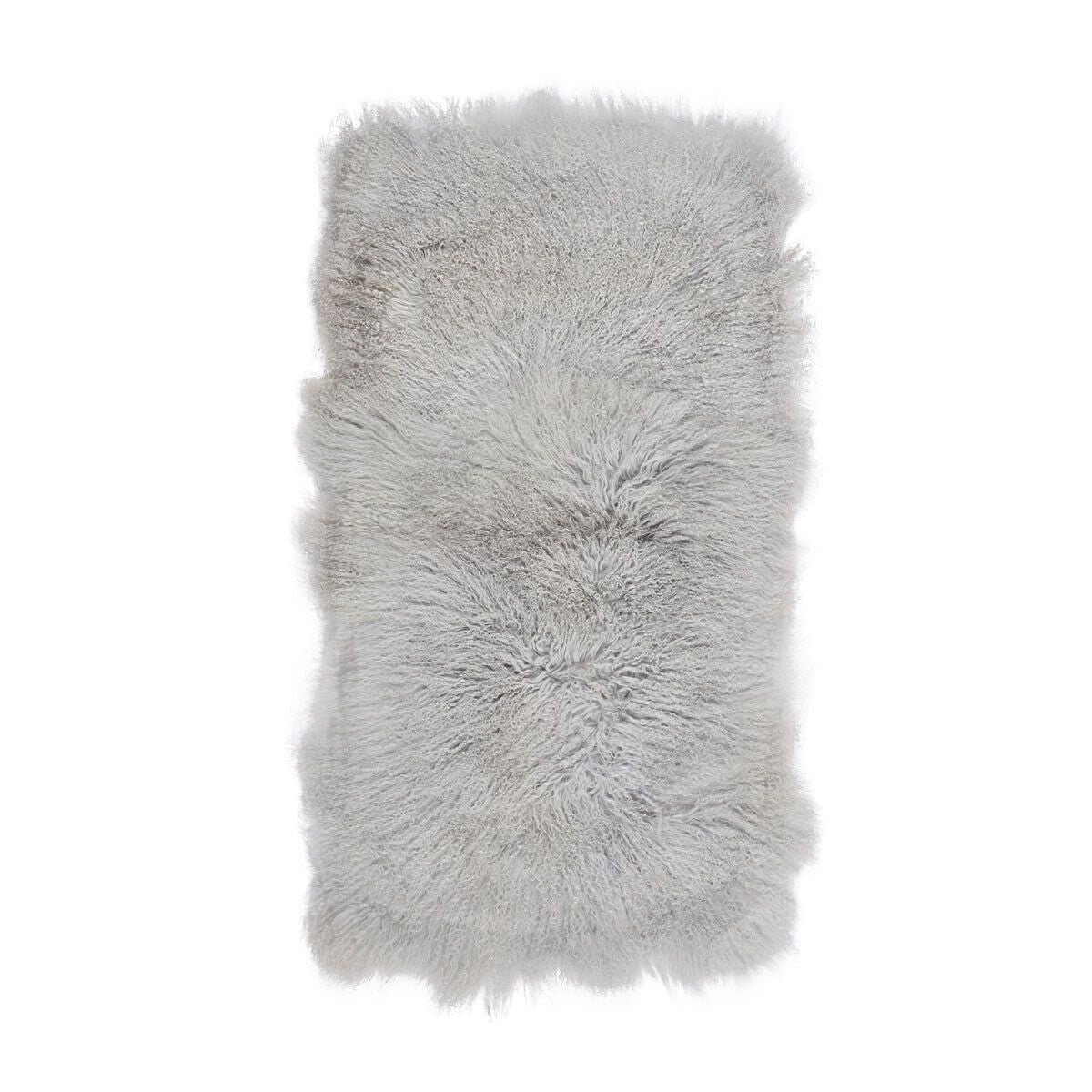 Plaid of Curly Sheepskin | 60x120 cm Light Grey