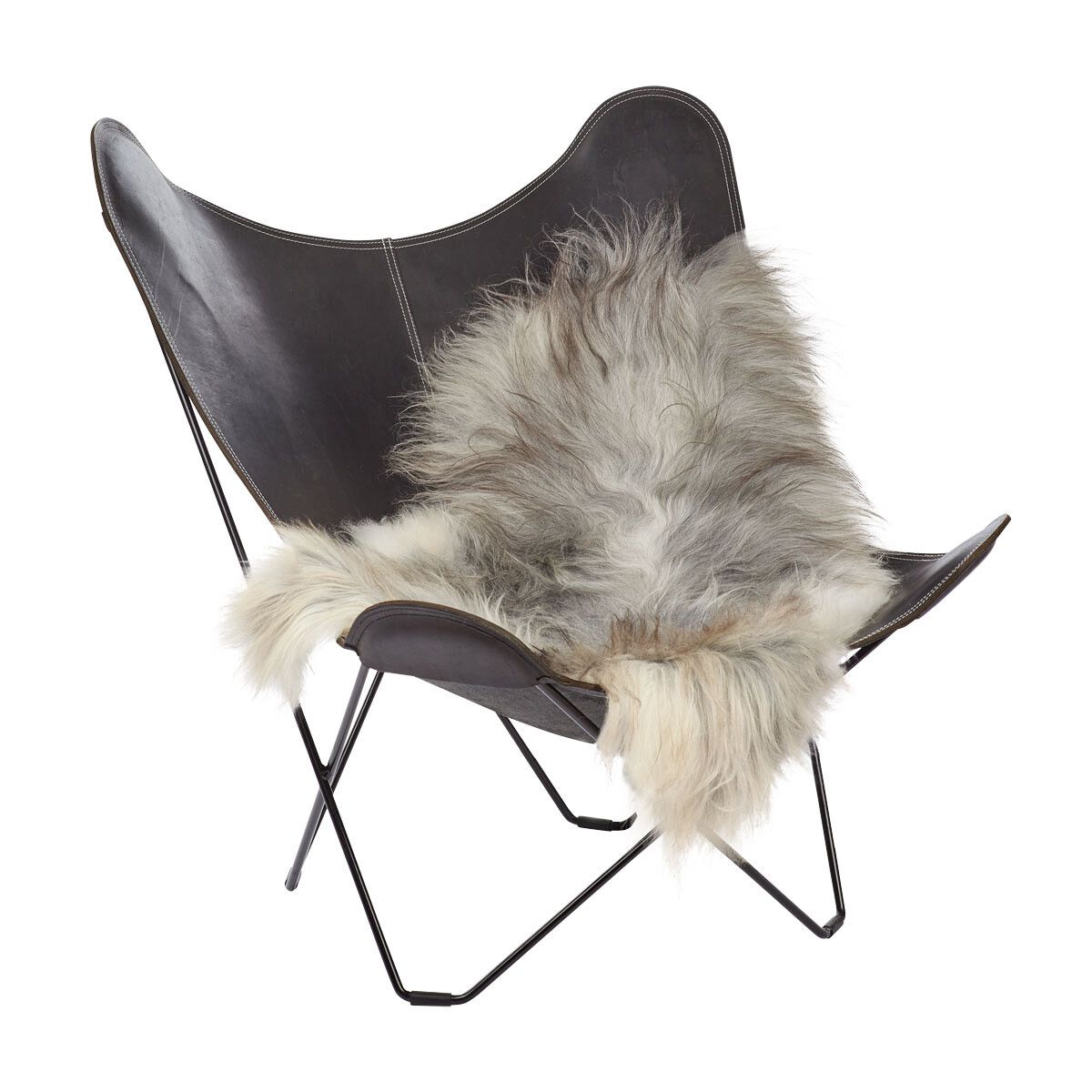 Icelandic Sheepskin | Natural Colors | Long Wool | 120+ cm Natural Grey