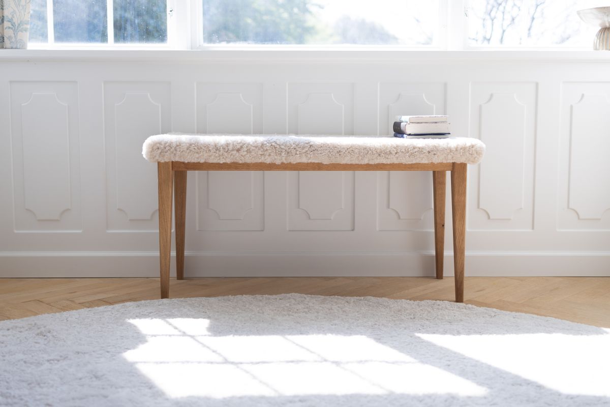 Long Wool Sheepskin Design Rug | Ø140 cm Ivory