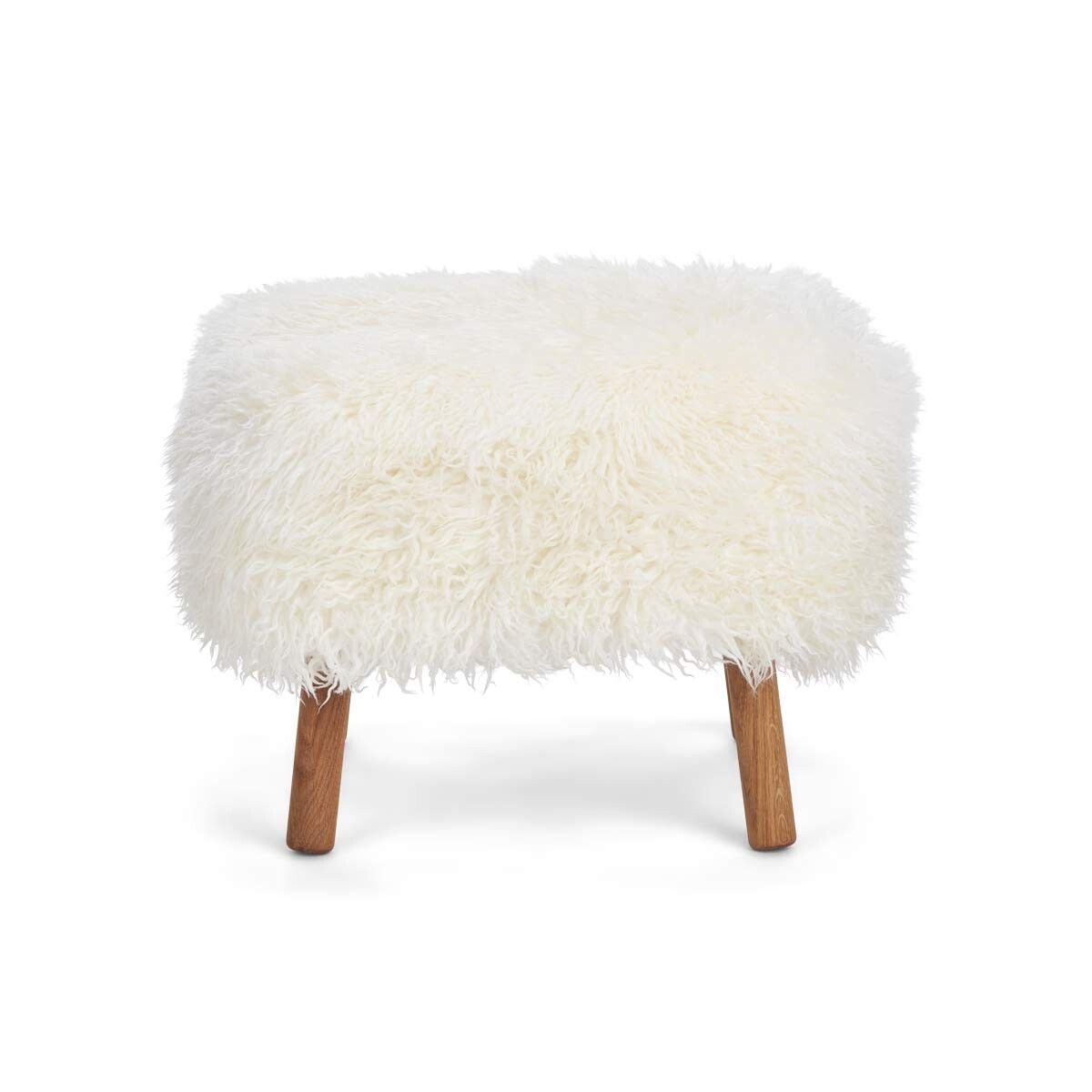 Emil Foot Rest | Long Wool Snow White