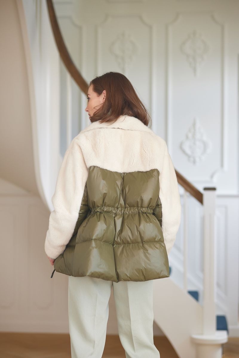 Lori Jacket Moss Green / White