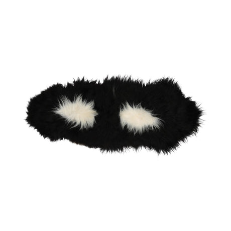 Icelandic Double Sheepskin | Natural Colors | Long Wool | 160 cm Spotted (Black with White Spots)