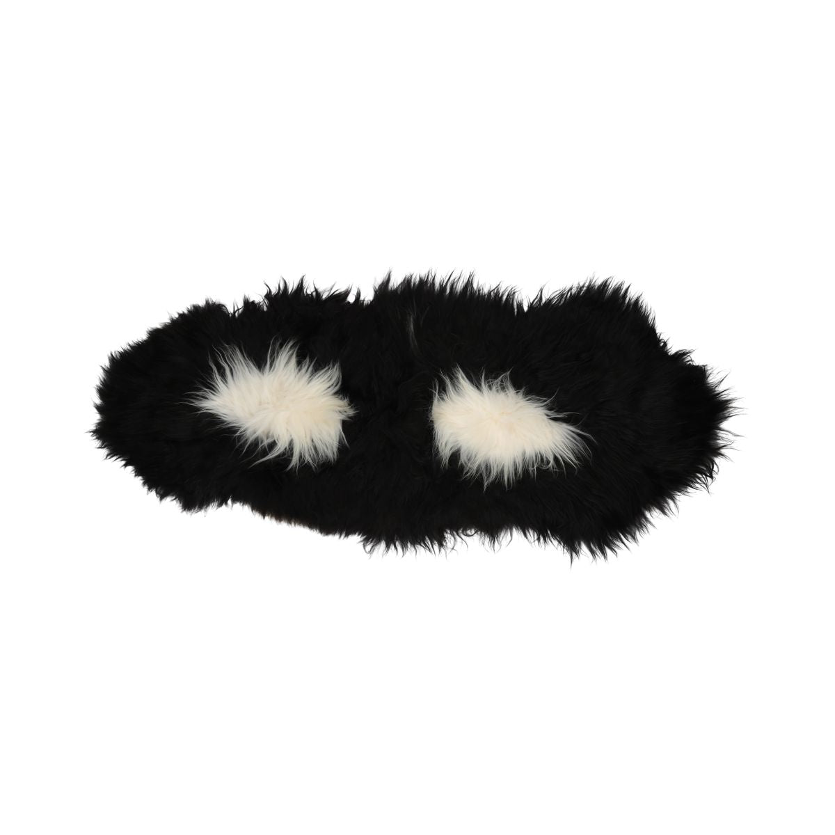 Icelandic Double Sheepskin | Natural Colors | Long Wool | 160 cm Spotted (Black with White Spots)