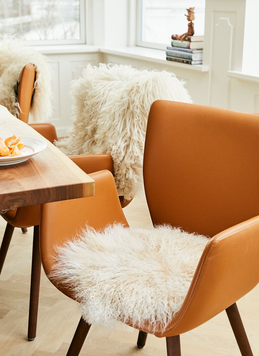 Seat Cover | Tibetan Long Wool | D35 cm Arctic Sunrise