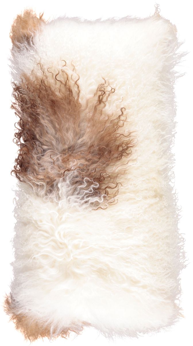 Mongolian Curly Cushion | 28x56 cm White/Brown/Mix