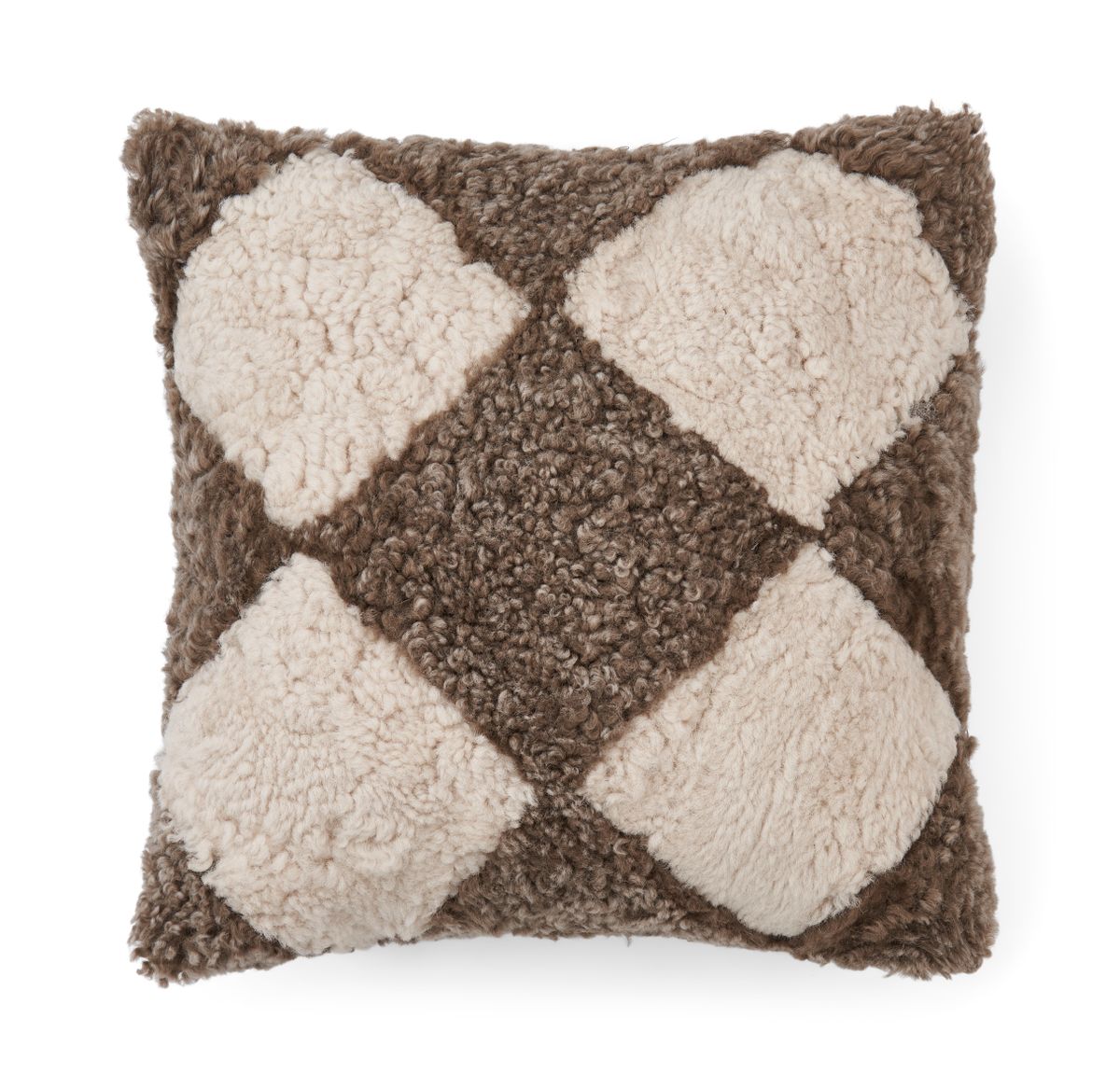 Short Wool Curly Sheepskin Cushion | 40x40 cm