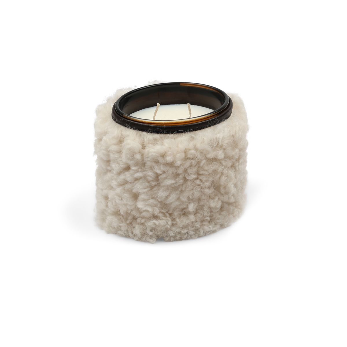 Scented Candle with Sheepskin Cover