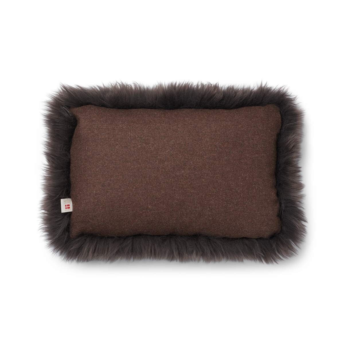 Long Wool Sheepskin Cushion | 34x52 cm Brown/Walnut