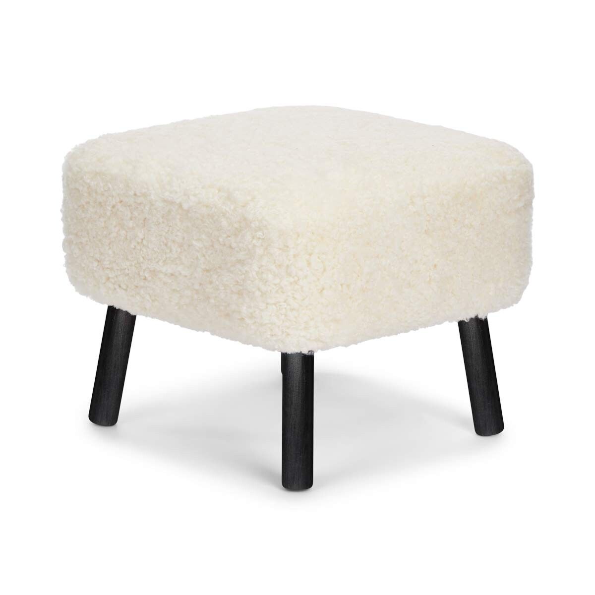 Emil Foot Rest | Short Wool Ivory