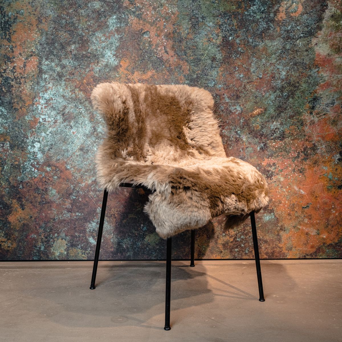 Merino Sheepskin Dyed | New Zealand | Long Wool | approx. 90x60 cm Linen