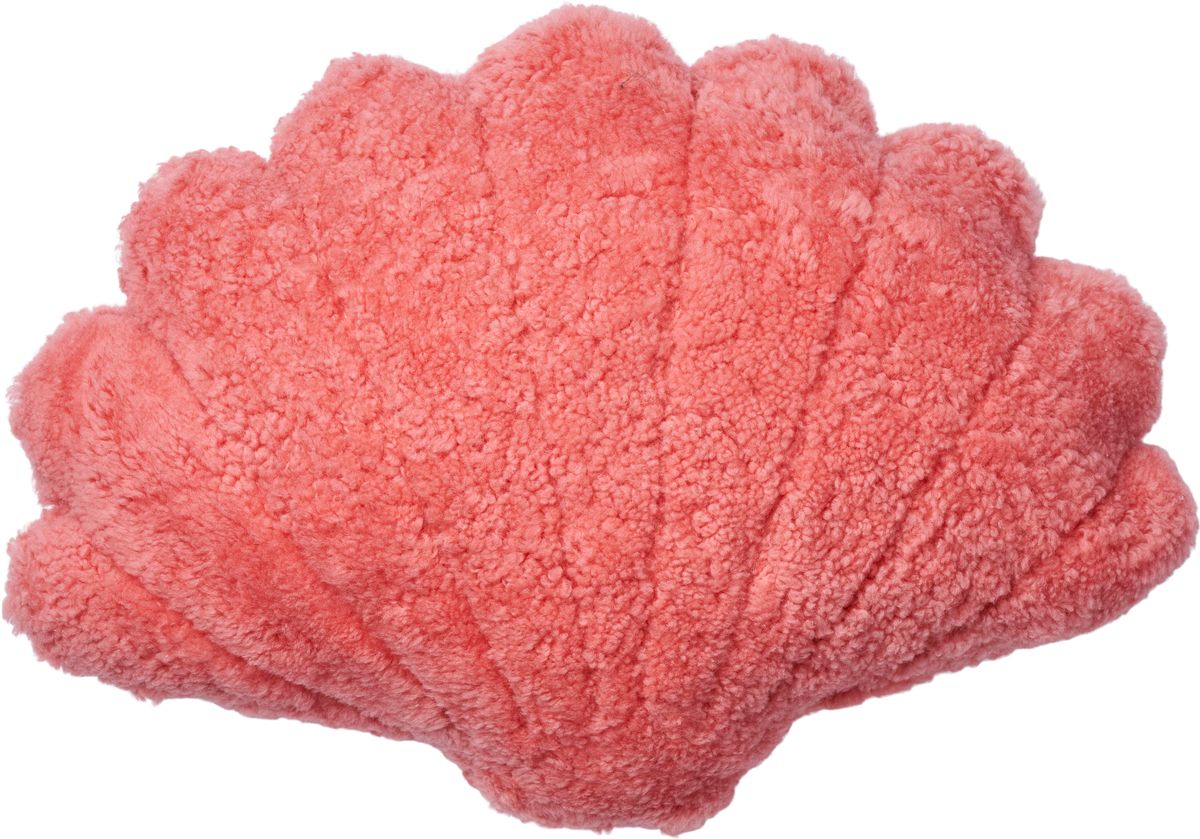 Short Wool Shell Cushion | Small | Medium | Large Coral Peach