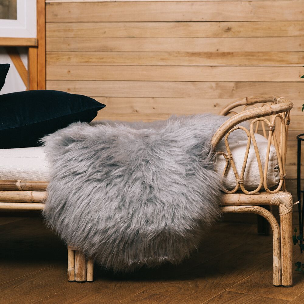 New Zealand Sheepskin | Long Wool | 100 cm Light Grey