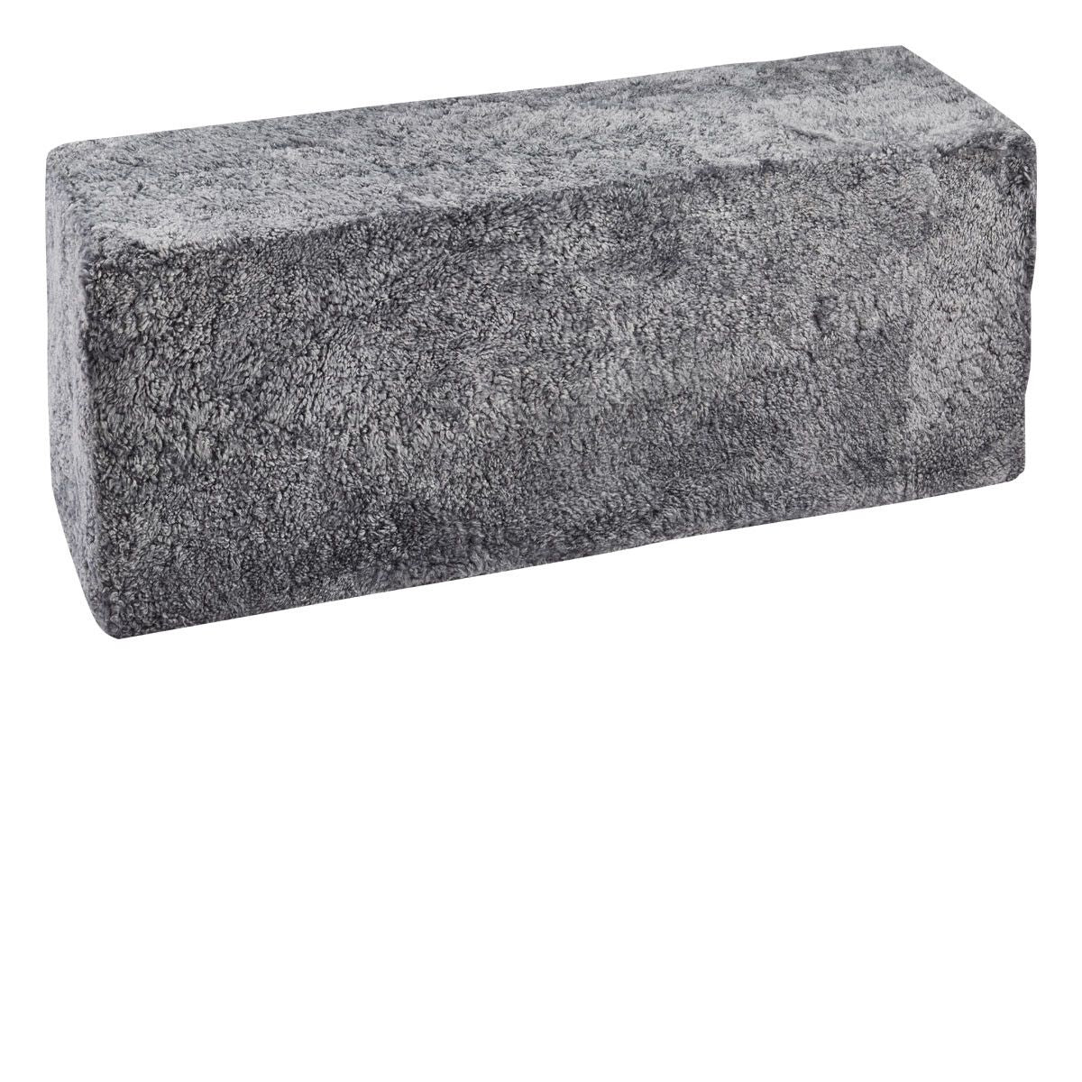 Short Wool Curly Sheepskin Pouf-Bench