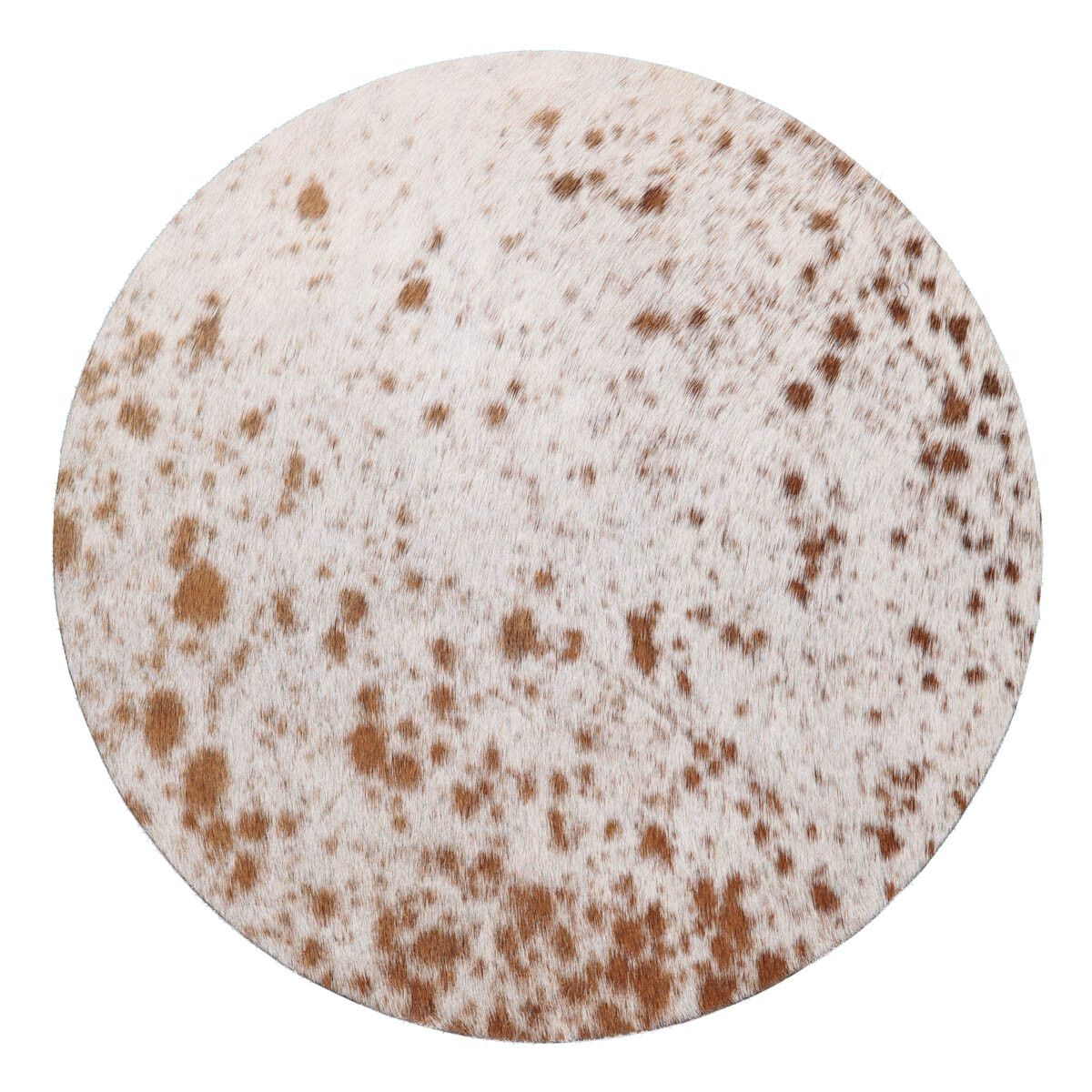 Cow Hide Seat Cover | Ø37 cm Salt/Pepper/Brown/White