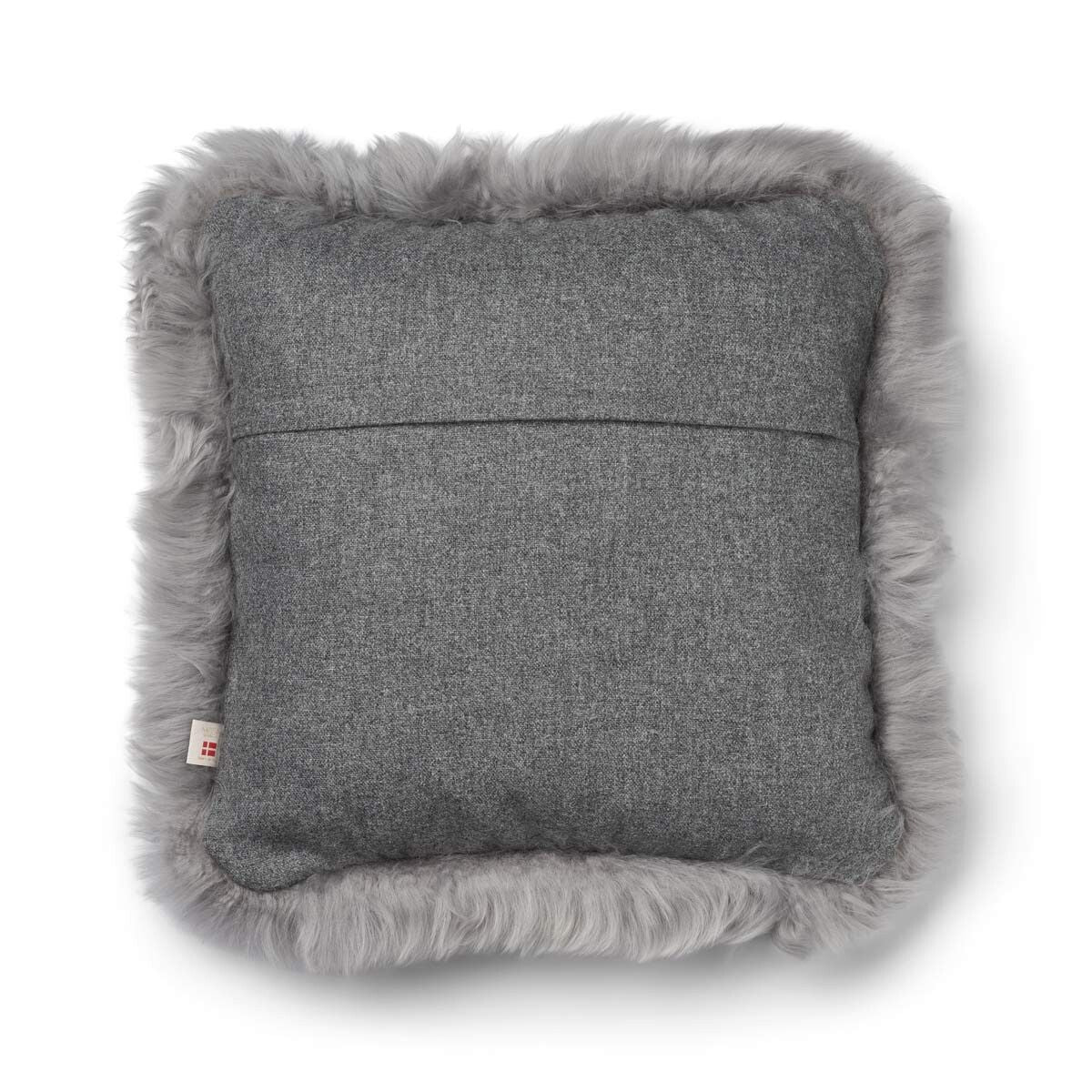 Wool Cushion | Long Wool trim | 52x52 cm |34x52 cm Stone/Light Grey